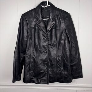 Avanti New York Black Genuine Leather Buttery Soft Jacket Large Punk Grunge Rock